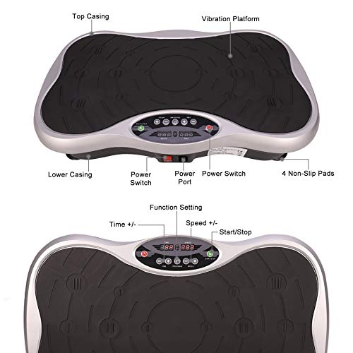 Z ZELUS Fitness Plataforma Vibratoria 99 Niveles de Velocidad Plataforma de Vibración para Adelgazar Plataforma Vibatoria con Movimiento Oscilante