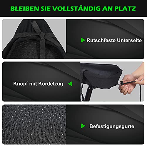 Zacro - Sillín para bicicleta suave y profesional para ciclismo, sillín para bicicleta de ciudad o de montaña, sillín estático de gel con cubierta impermeable y antipolv,Negra - 29 x 27 cm