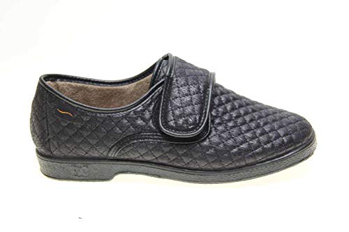 Zapatilla Velcro Mujer Tipo Zapato Doctor Cutillas en Negro Talla 39