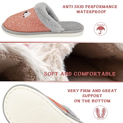 Zapatillas De Casa Para Mujer De Invierno, Zapatillas De Casa De Mujer Con La Memoria De Goma Zapatillas De Casa Antideslizantes Para Interior Y Exterior,Cómoda Y Suave