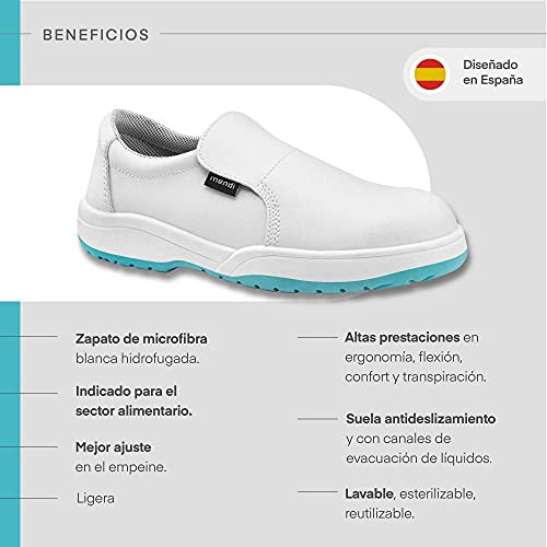 Zapato de Seguridad para Hombre y Mujer/Zapato de Trabajo Comodos con Puntera Reforzada de Acero Calzado Laboral Antideslizantes antifatiga Ligero y Muy Comodos (Blanco, Numeric_46)