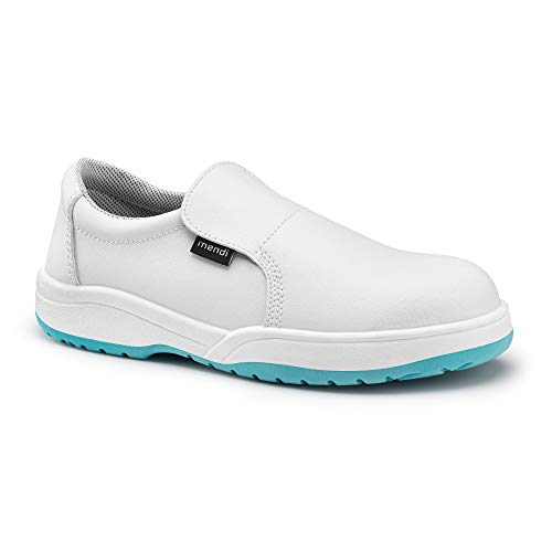 Zapato de Seguridad para Hombre y Mujer/Zapato de Trabajo Comodos con Puntera Reforzada de Acero Calzado Laboral Antideslizantes antifatiga Ligero y Muy Comodos (Blanco, Numeric_46)