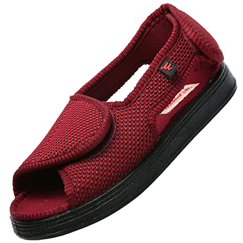 Zapatos De Edema para Pies Hinchados，Cojín para Caminar Fitness Ocio enfermería Zapatos Ligeros ortopédicos Artritis Diabetes Dolor de talón，Red▁45