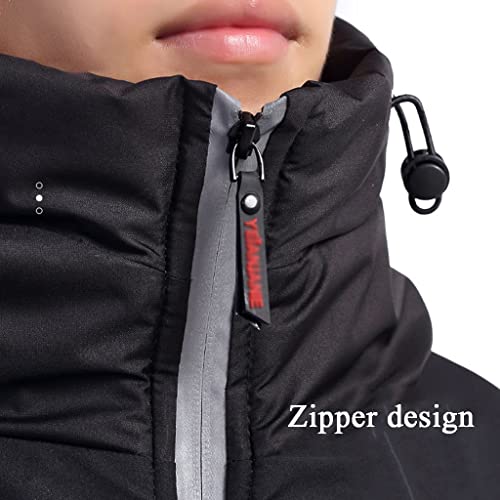 ZDDZ Manta Impermeable para Silla de Ruedas Invierno Más Terciopelo Grueso Ropa Abrigada Cremallera Reflectante/Gorra Interior con Cordón para Viajes En Silla de Ruedas Ciclismo Y Pesca