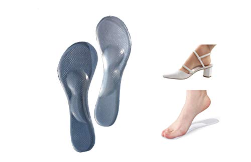 Zehui De Mujer Fino Gel 3/4 Plantillas Con Puente & Metatarsal Support Fiesta Pies - Transparente, Talla Única