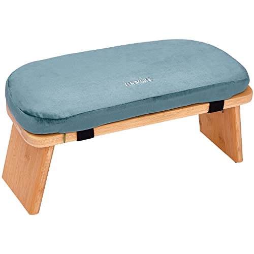 Zen Power Banco de Yoga – Taburete de Yoga Plegable de Madera – Banco de Meditación Ergonómico – Taburete de Oración – Accesorios de Yoga Cómodos y Suavemente Acolchados