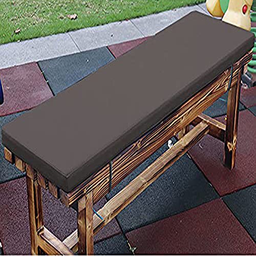 Zoomlie Cojín de banco para muebles de exterior impermeable 100/110/120/140/150 cm de largo, cojín de 5 cm de grosor, cojín de sofá para patio, césped y balcón (gris oscuro, 120x30x5cm)