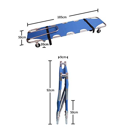 ZYFWBDZ Camilla de tracción, Camilla Plegable, Camilla de traslado de Pacientes con Cuatro Ruedas, Camilla de Emergencia, Tela Oxford Ligera